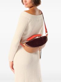 Sac porté croisé zippé Origami S en cuir lisse - Multico Cassis