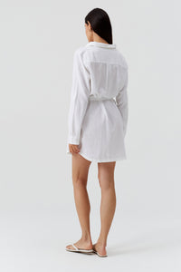 Lacey Shirt Dress - White