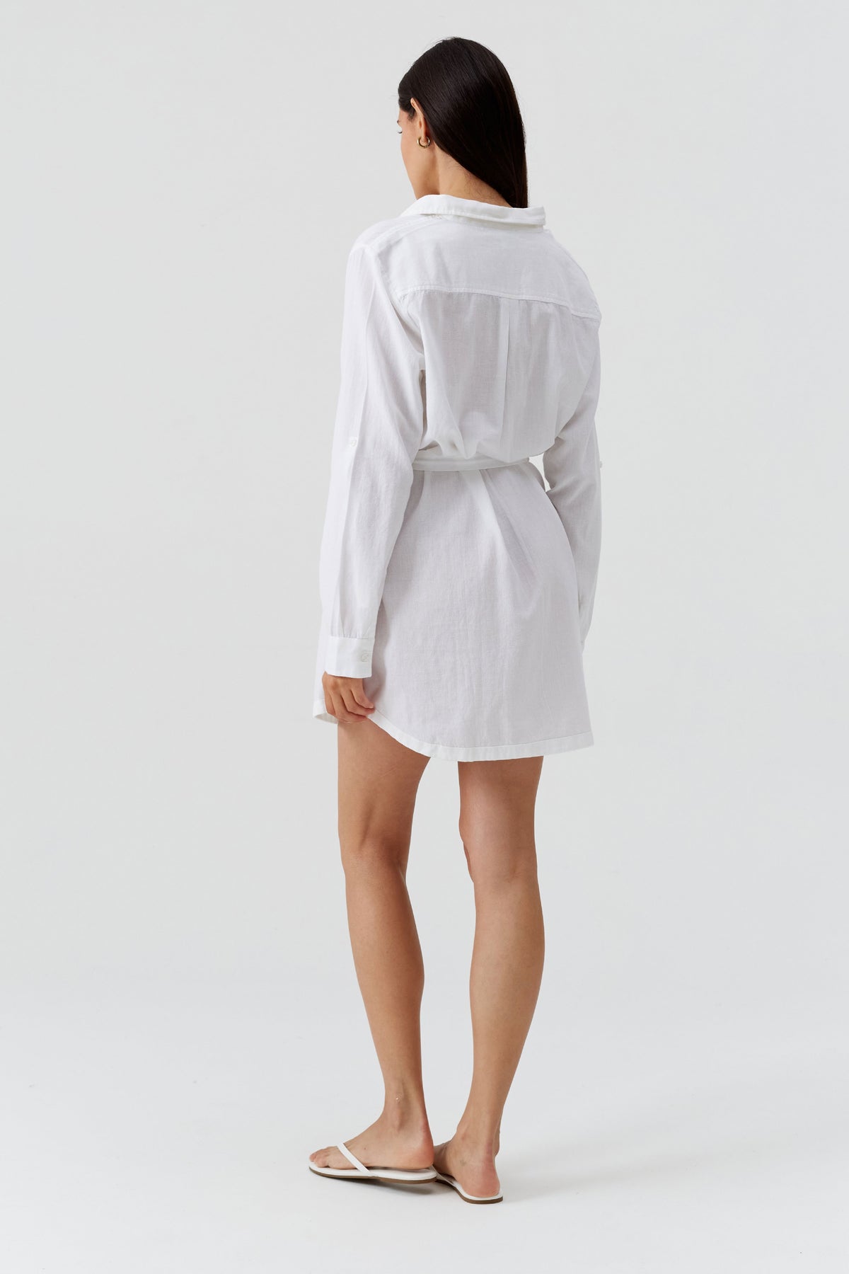 Lacey Shirt Dress - White
