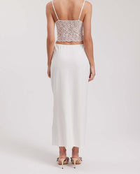 Ladya long cotton skirt - Moon White