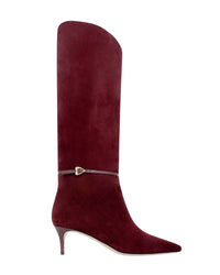 Bottes Laila 55 en cuir et daim - Burgundy