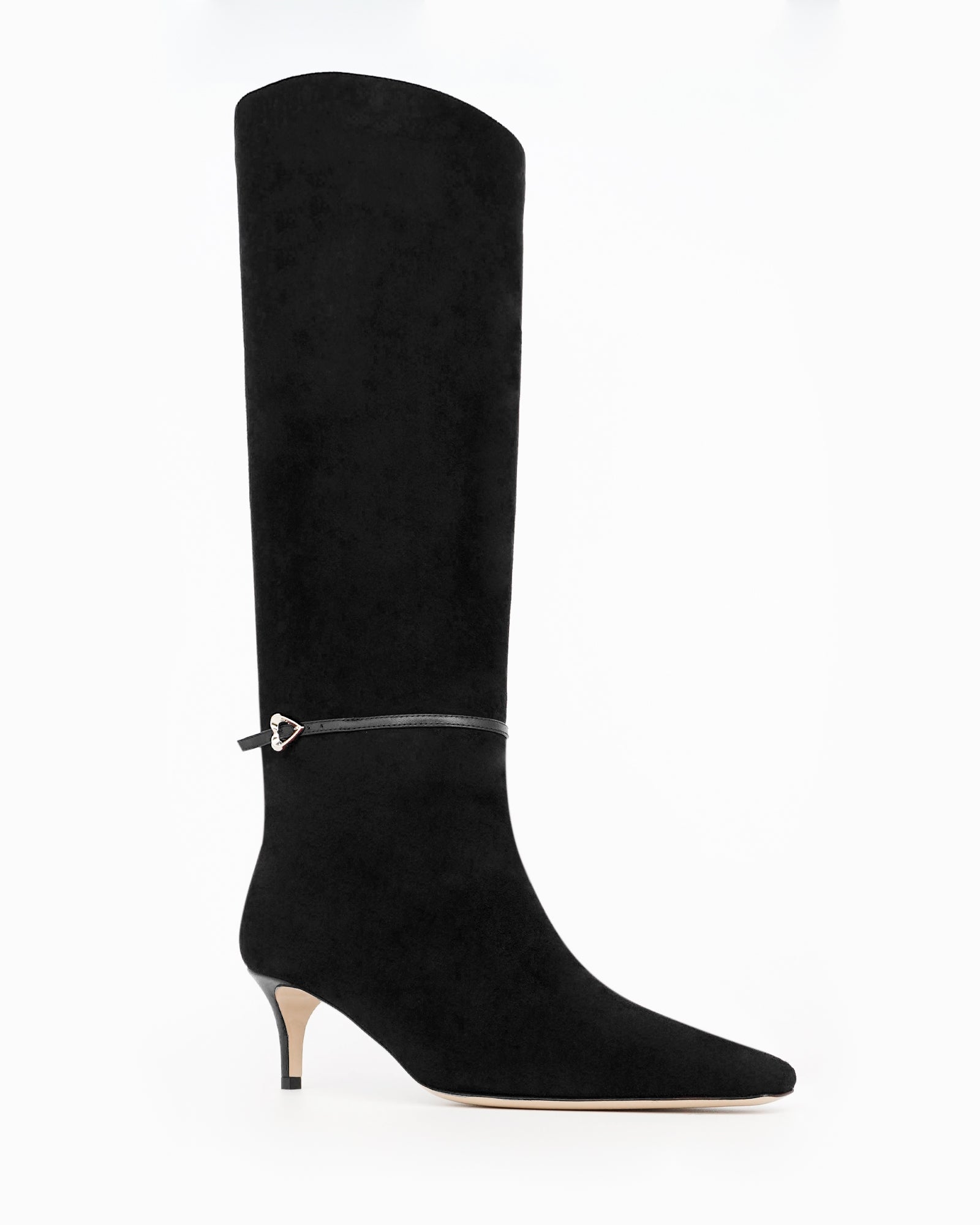 Bottes Laila 55 en cuir et daim - Black