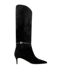 Bottes Laila 55 en cuir et daim - Black