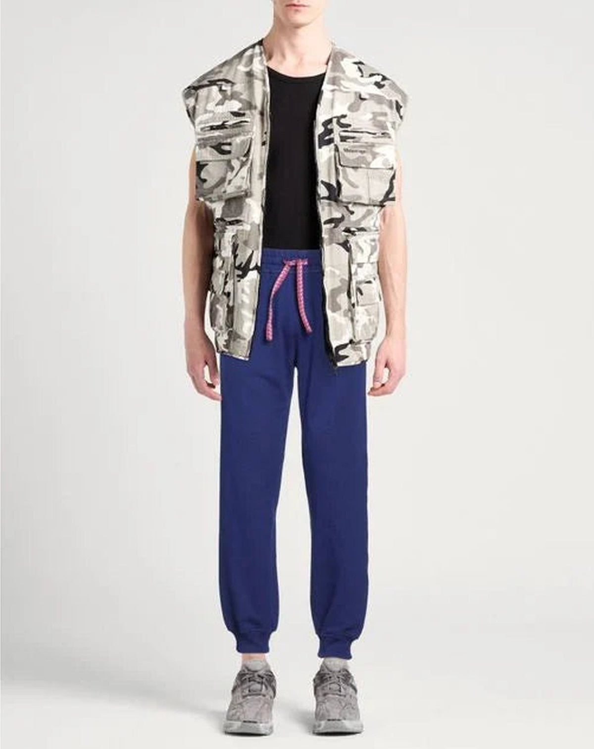 Pantalon de jogging Curb à cordon - Bleu Majorelle