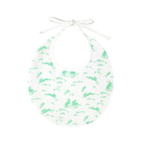 Bavoir Lapins en percale de coton - Vert Menthe