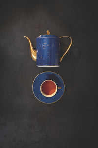 Soucoupe Lapis en porcelaine & or - Bleu