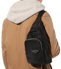 Sac à dos Léo bandoulière en toile - Noir