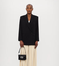 Mini sac rabat Angele en cuir - Noir