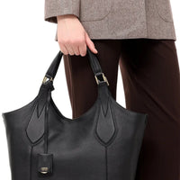 M Alphonse soft leather tote bag in grained leather - Cassis