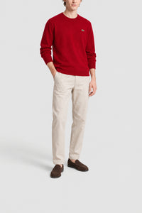 Wool crew-neck jumper - Red