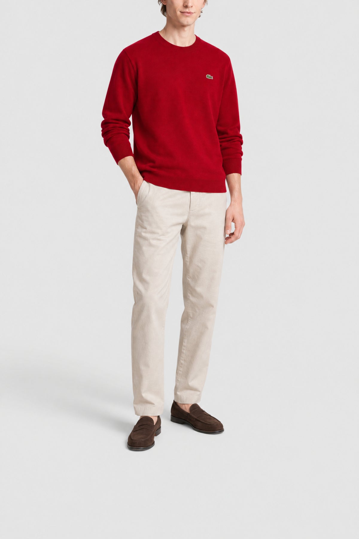 Wool crew-neck jumper - Red