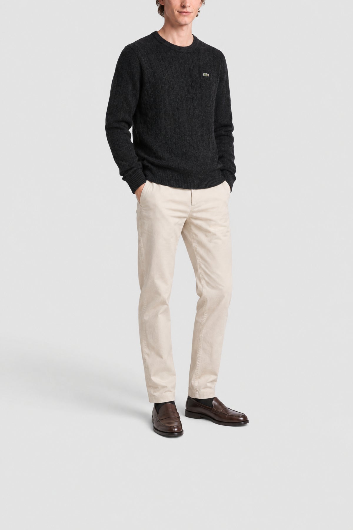 Pull à maille torsadée en laine - Foudre Chiné