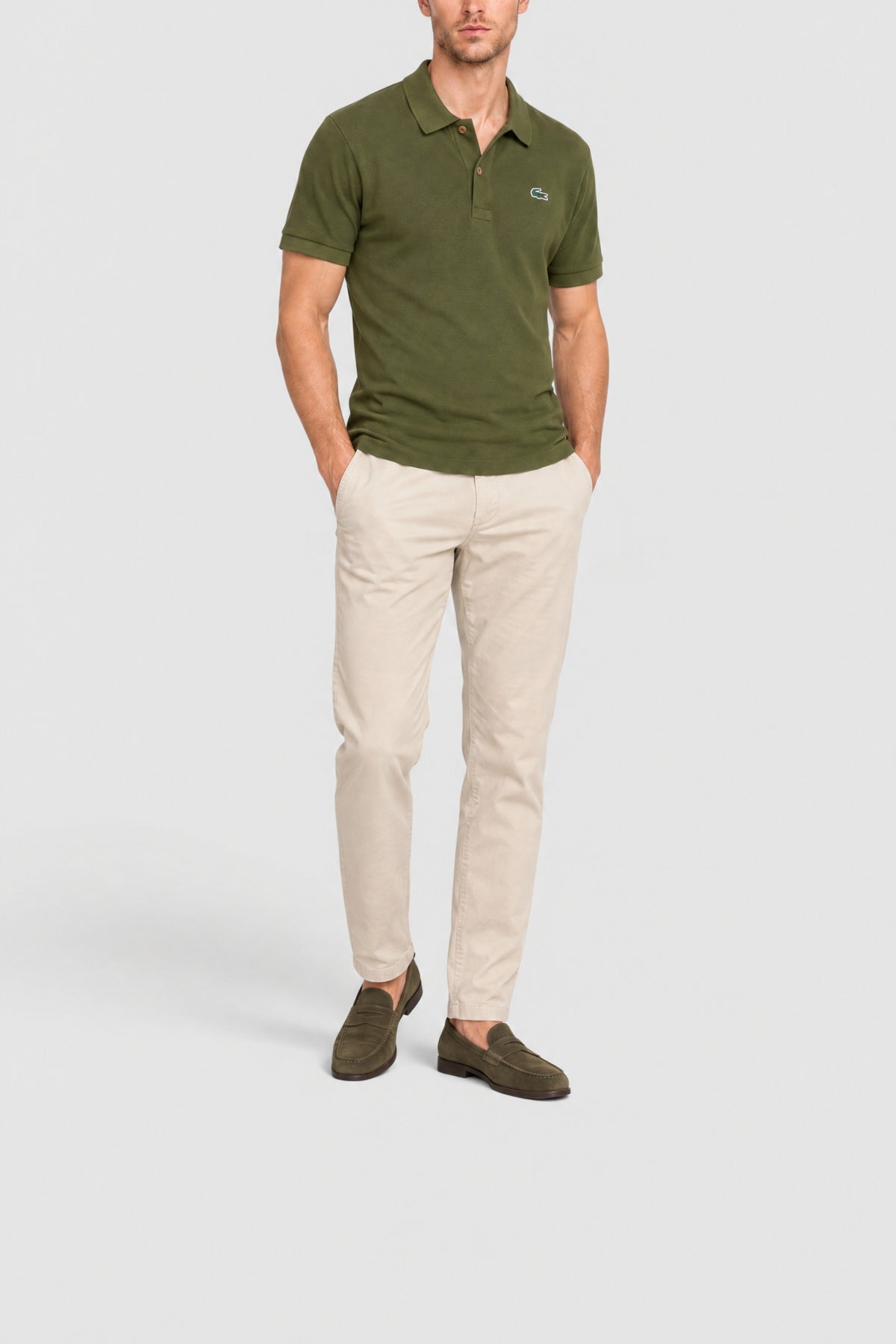 Pull à col polo Golf - Olive