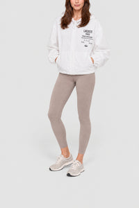 Veste courte oversize zippée à capuche - Blanc