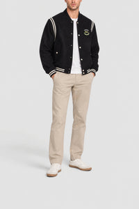 Veste bomber Varsity en laine - Noir