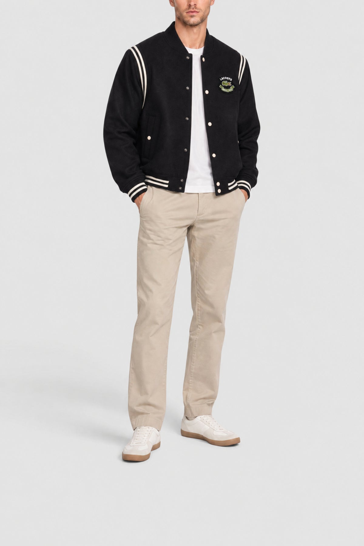 Veste bomber Varsity en laine - Noir