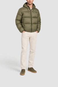 Short hooded puffer jacket - Khaki