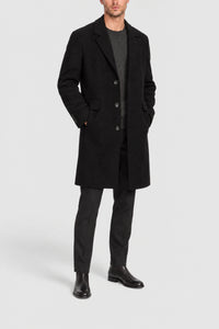 Manteau Chesterfield en laine - Noir