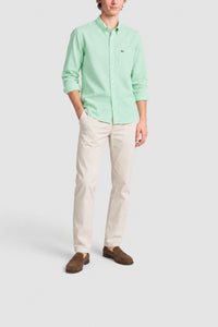 Chemise regular fit vichy popeline - Blanc & Liamone