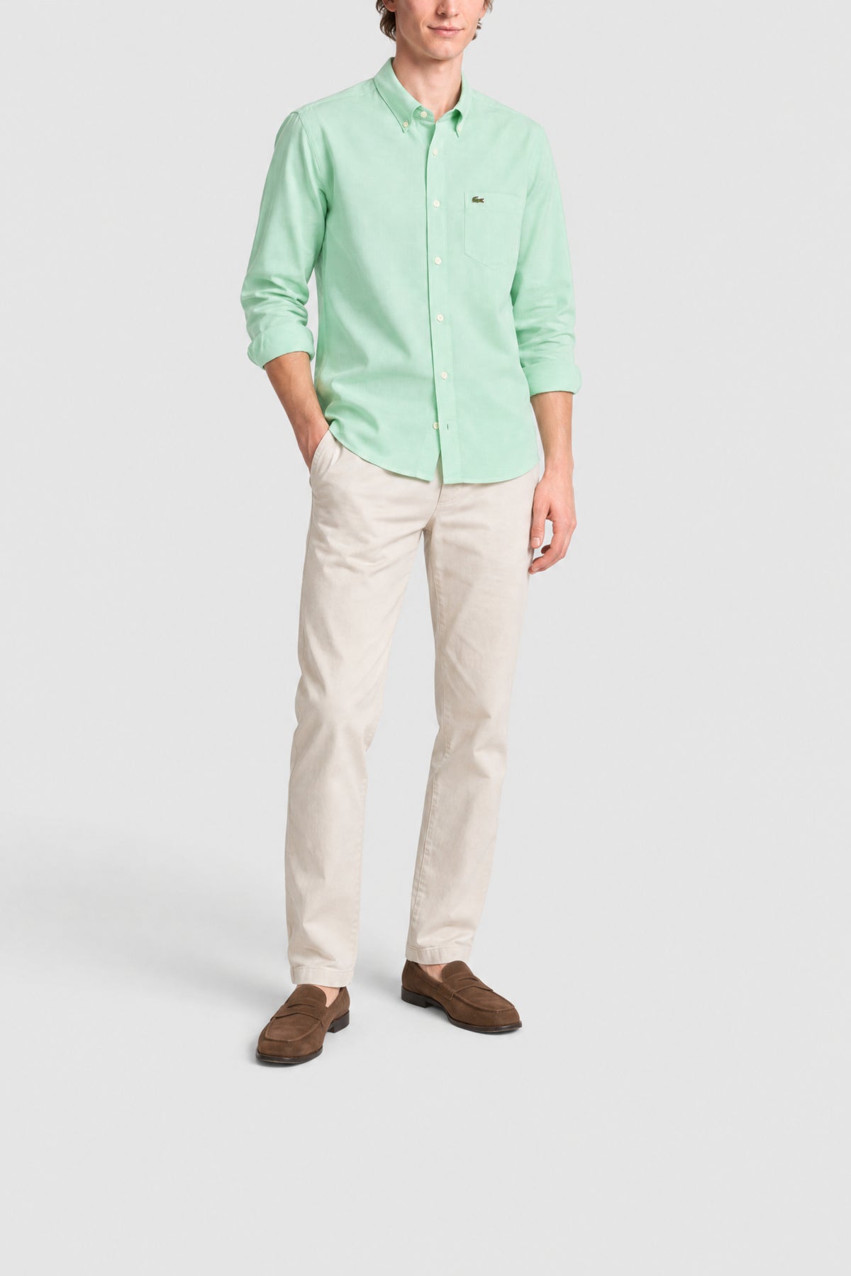 Chemise regular fit vichy popeline - Blanc & Liamone