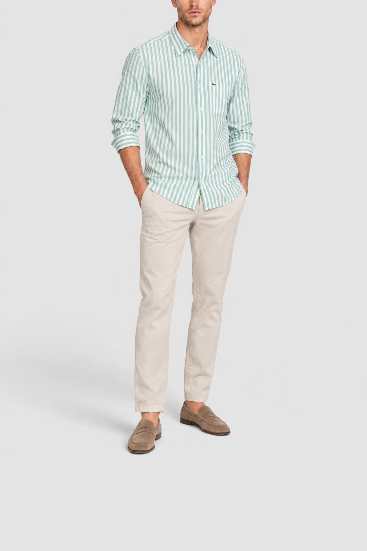 Chemise Oxford rayée - Fluorine & Blanc