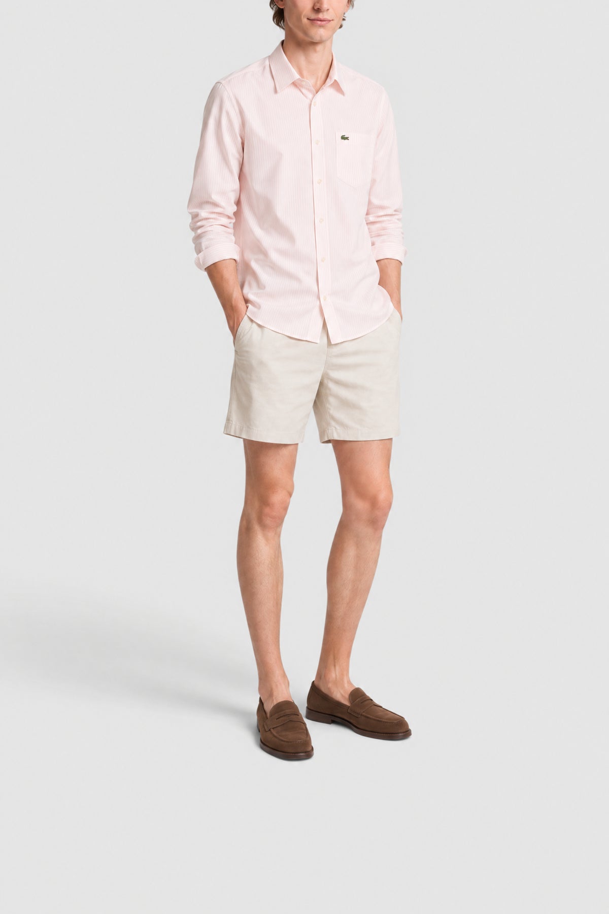Chemise Oxford rayée avec poche - Nidus & Blanc