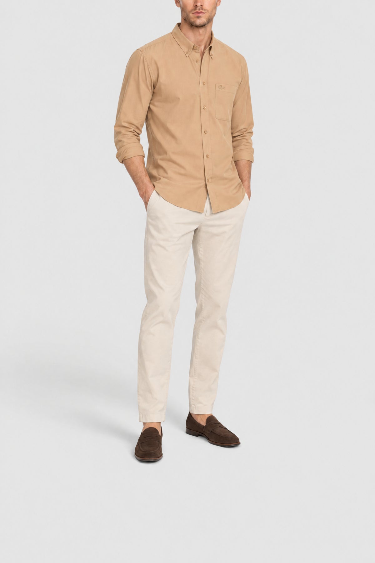 Chemise effet délavé en popeline - Sand