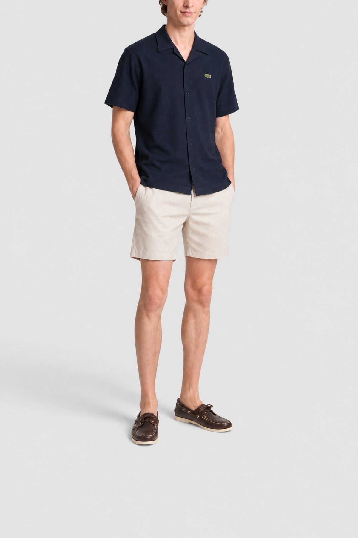 Chemise tissu gaufré - Marine