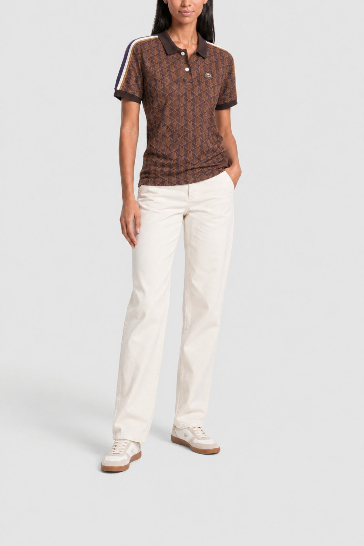 Polo ajusté en jacquard monogramme - Velours & Datte