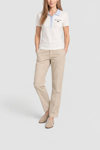 Contrast-colour stretch slim-fit polo shirt - Farine & Phoenix