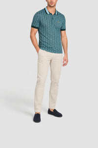 Polo jacquard monogramme - Vert & Argentine