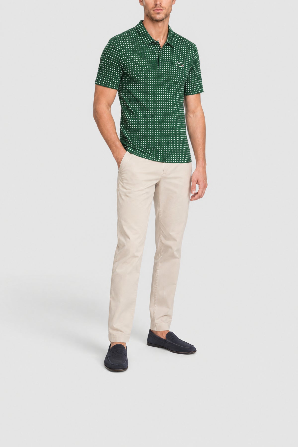 Polo à pois avec logo - Vert & Blanc