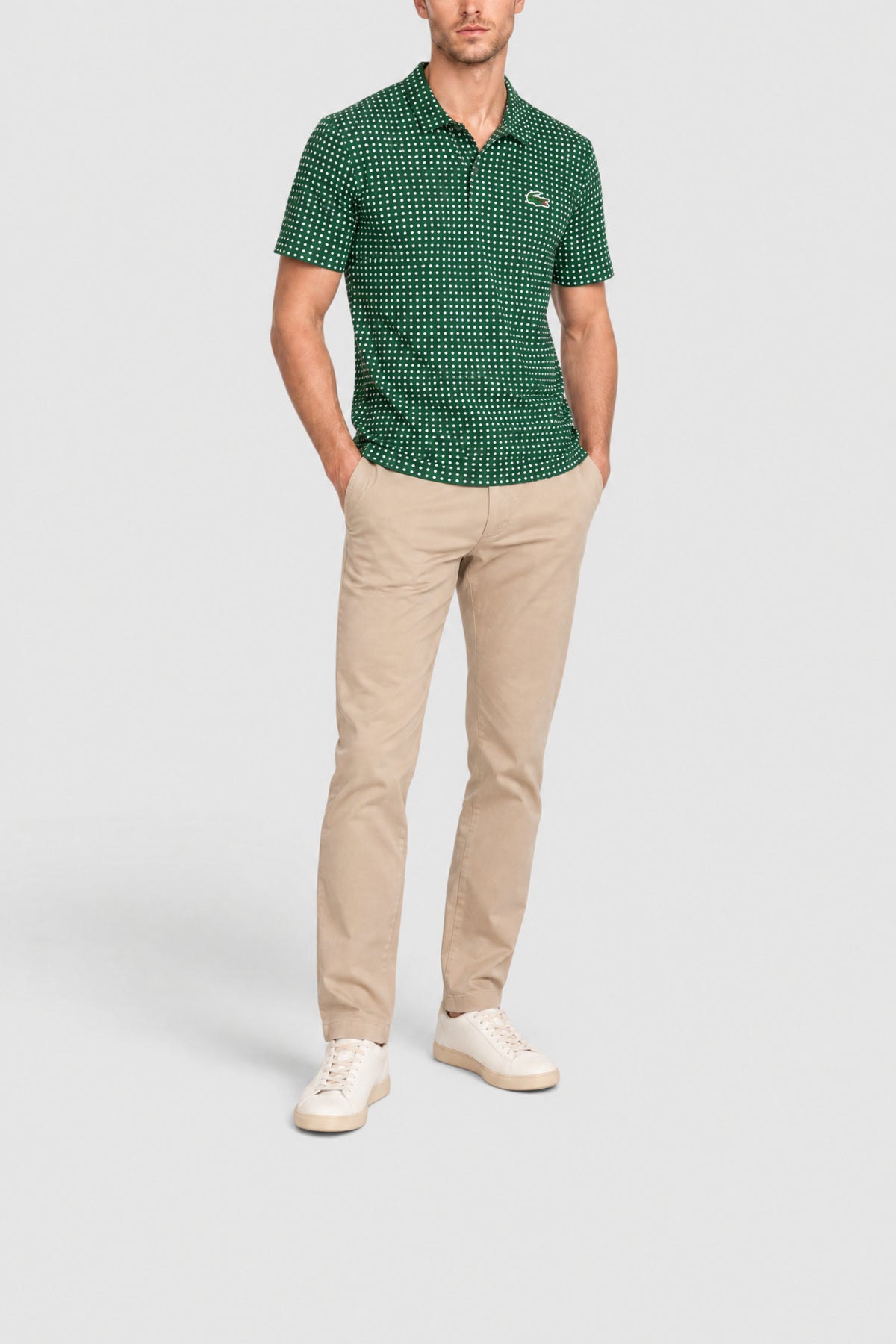 Polo à pois avec logo - Vert & Blanc