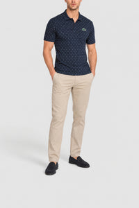 Polo à pois avec logo - Marine & Blanc
