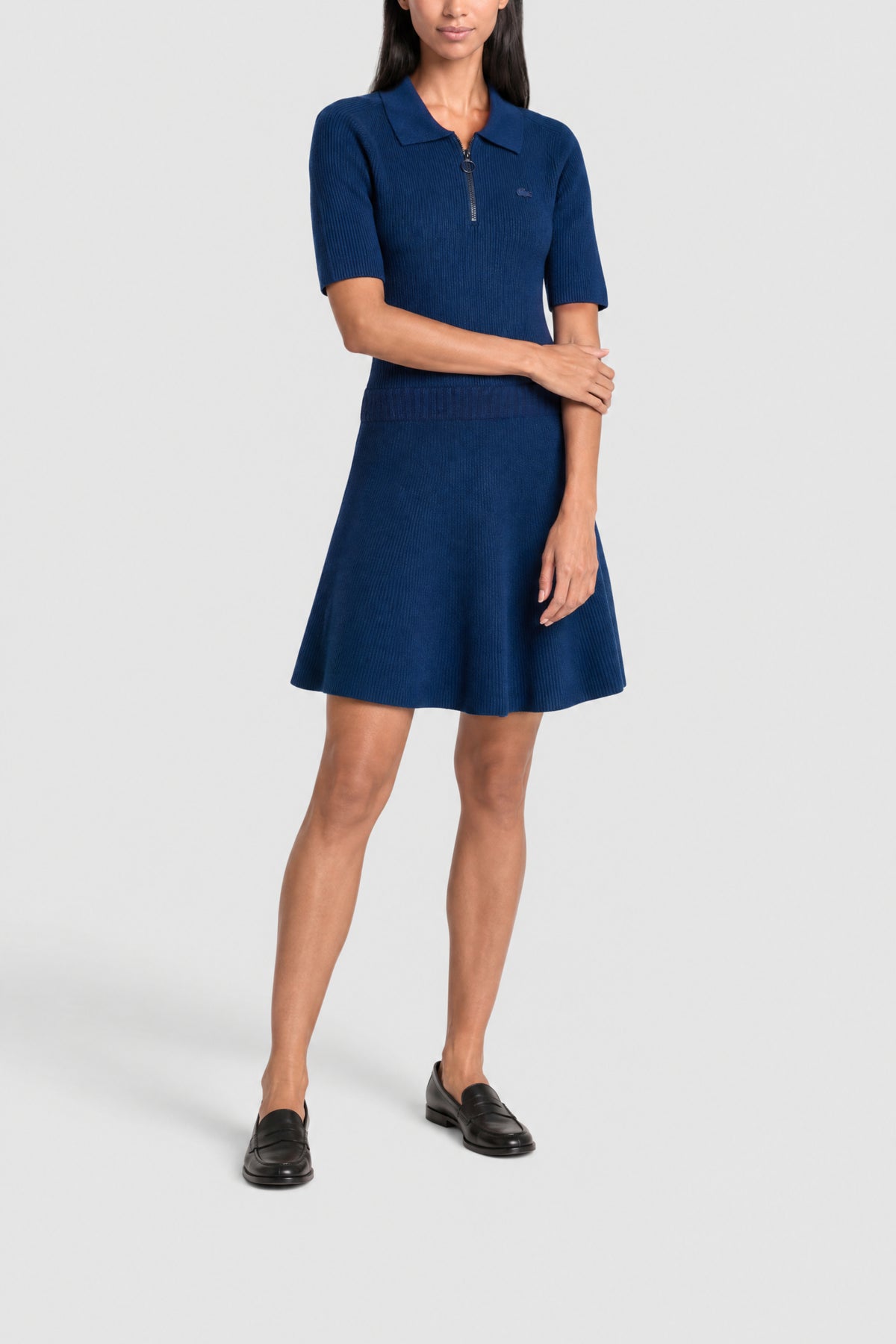 Robe polo zippée en maille côtelée - Sphère