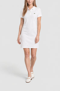 Robe polo en petit piqué souple - Blanc