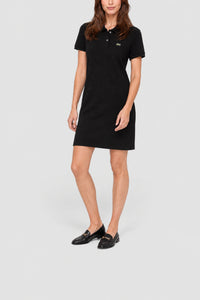 Robe polo en Petit piqué souple - Noir