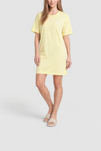 Robe t-shirt jersey oversize griffée - Jaune