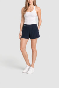 Short plissé avec logo - Marine