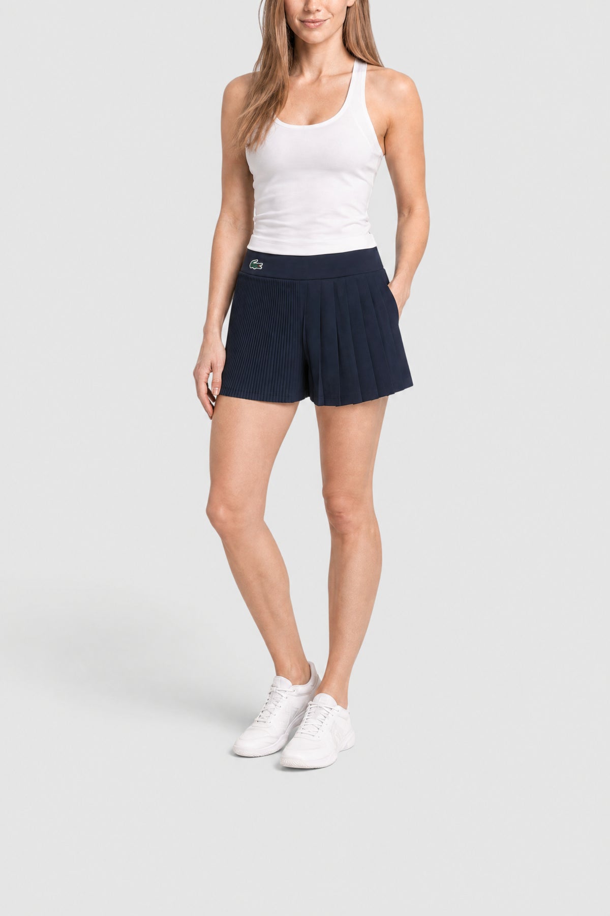 Short plissé avec logo - Marine