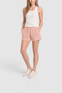 Short à poches en molleton - Rose