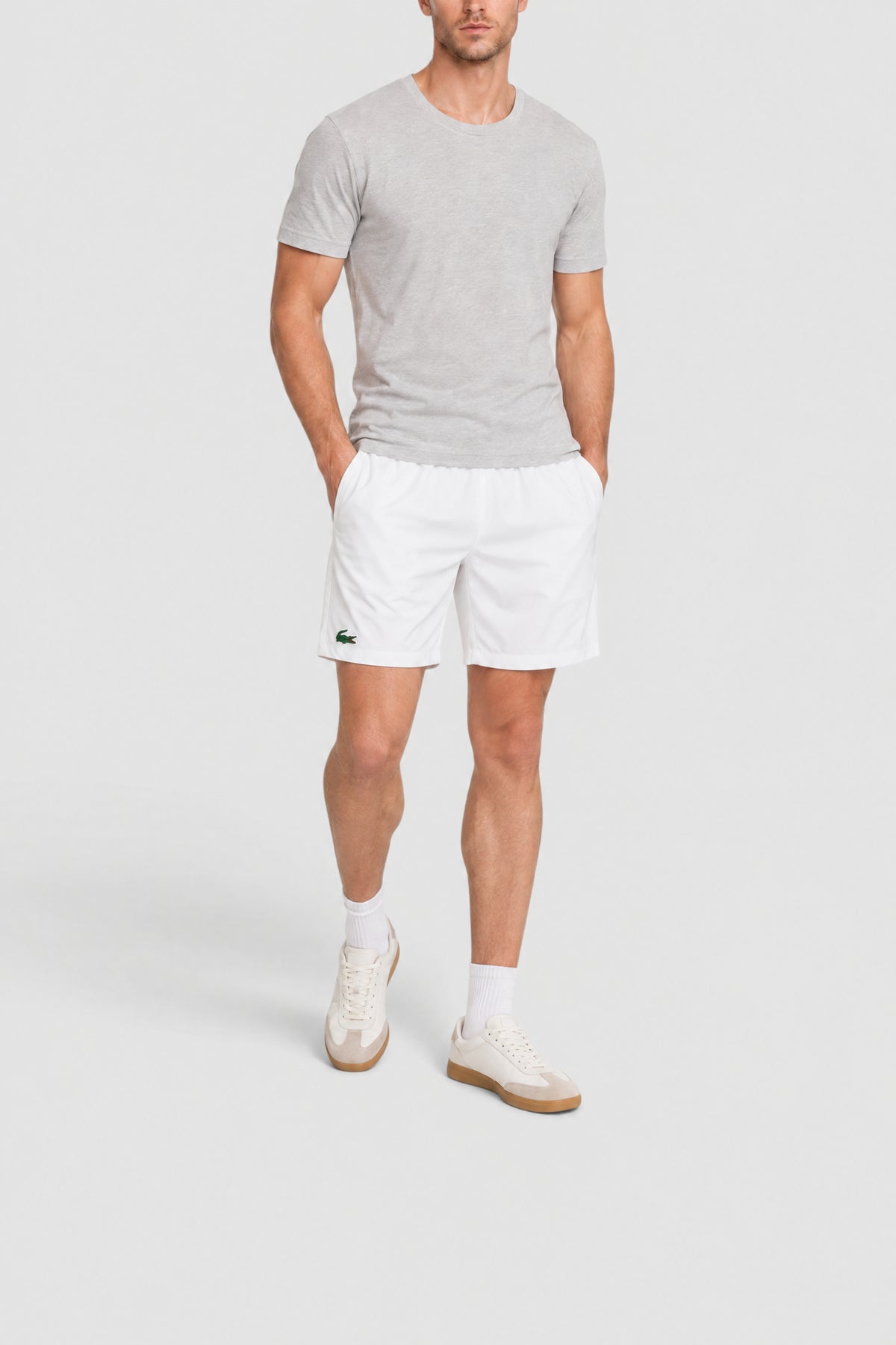 Short à taille élastique - Blanc