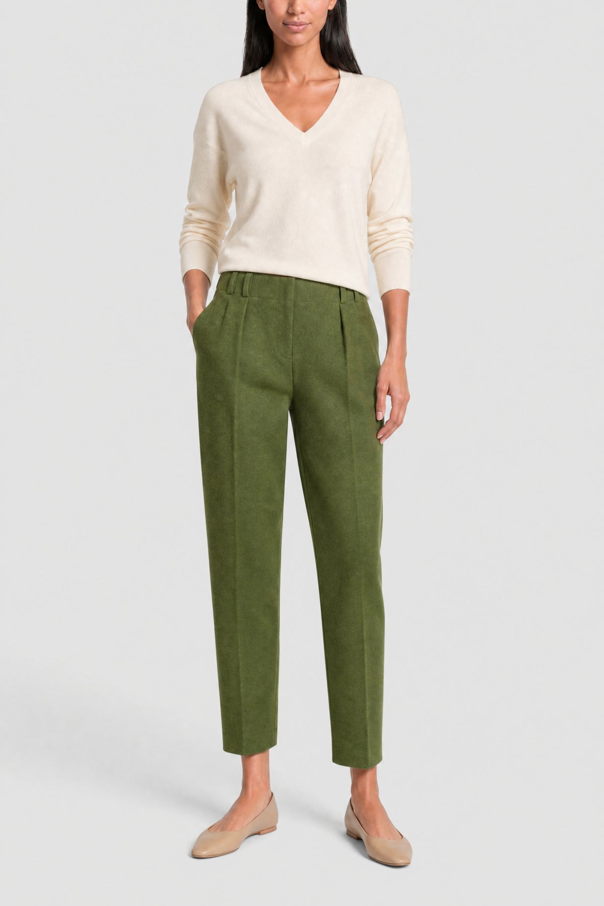 Pantalon tailleur en laine - Saguaro