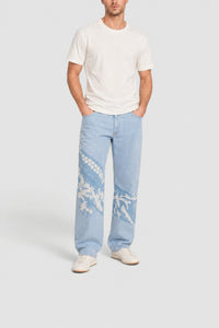 Pantalon imprimé en denim - Washed Bleach