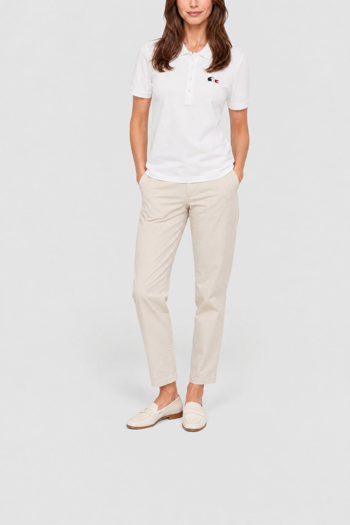 Polo avec logo tricolore - Blanc