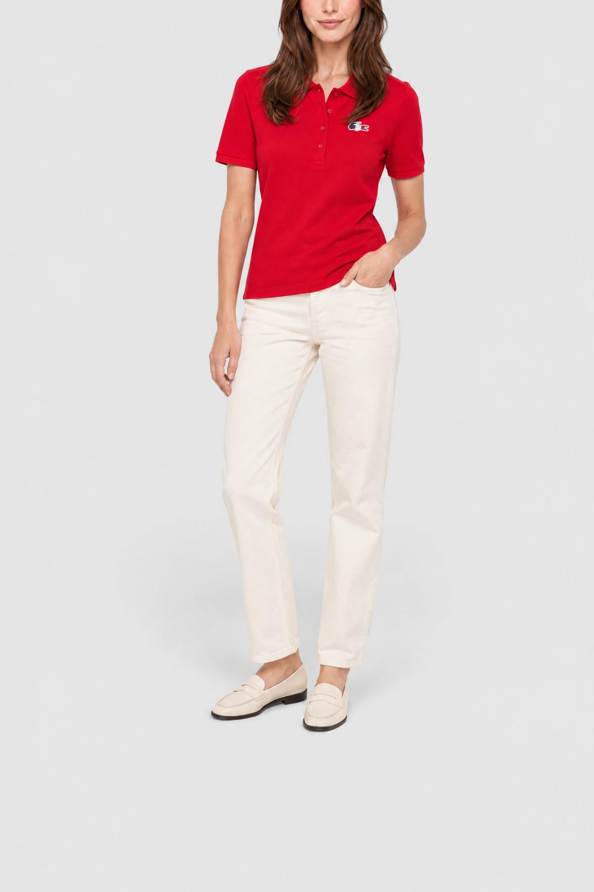 Polo avec logo tricolore - Rouge