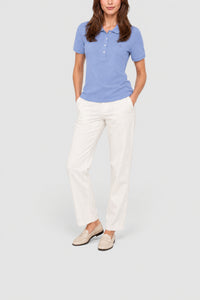Polo L.12.D en mini piqué stretch - Delphinium