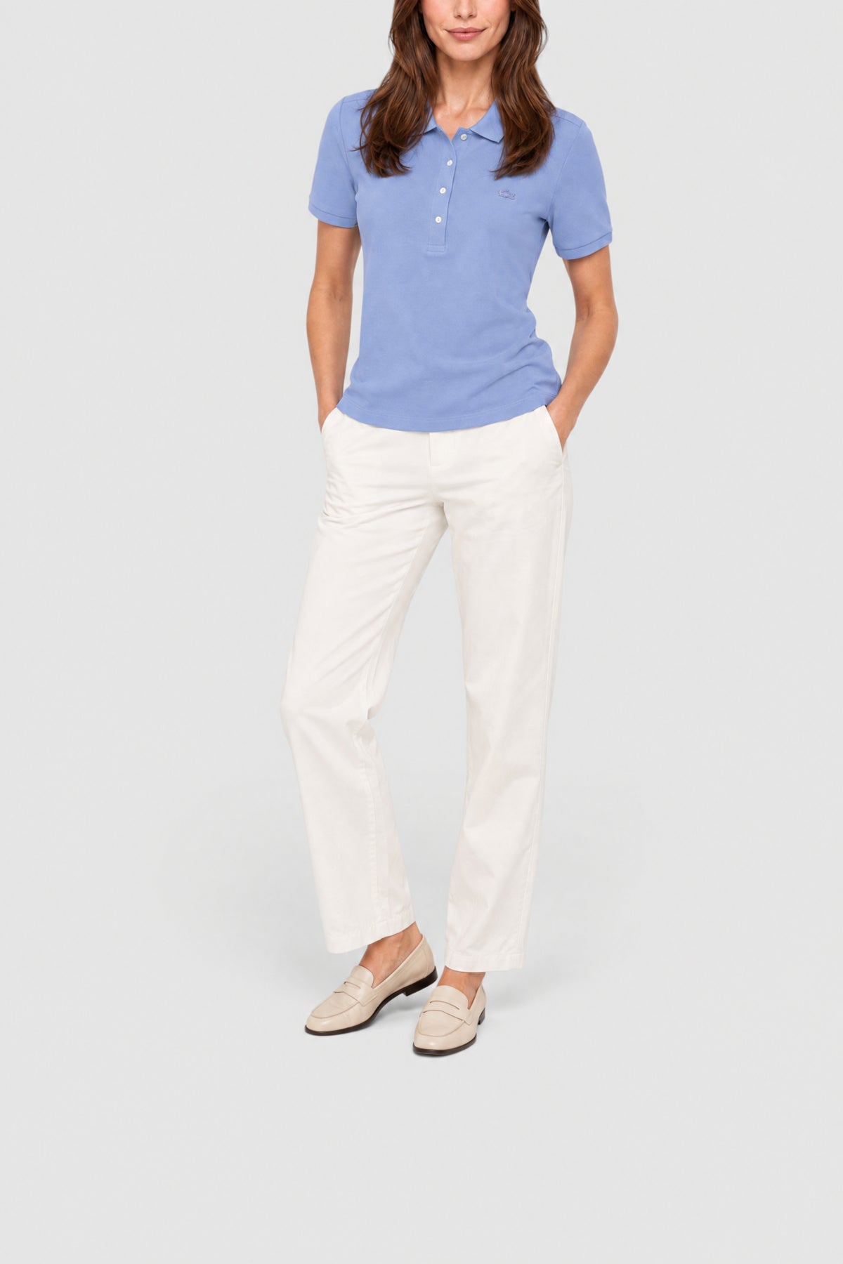 Polo L.12.D en mini piqué stretch - Delphinium