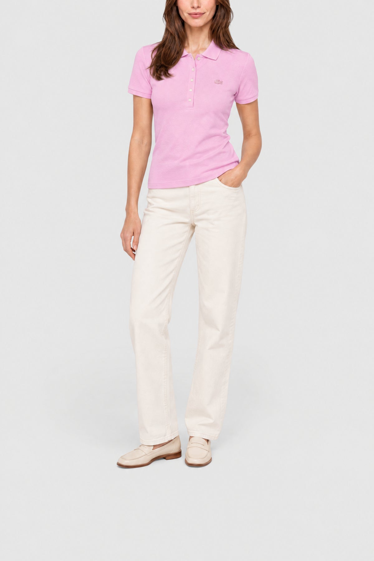 Polo L.12.D slim fit en mini piqué stretch - Gelato