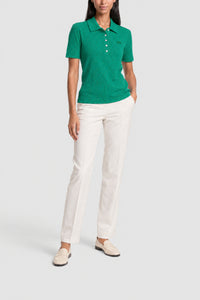 Polo ajusté en jacquard monogramme - Monstera